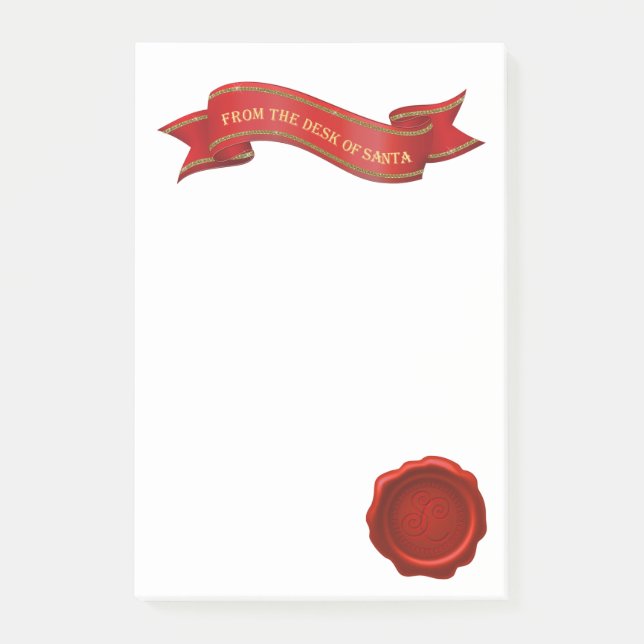 Post-it® Del escritorio de las notas de post-it de Santa (Anverso)