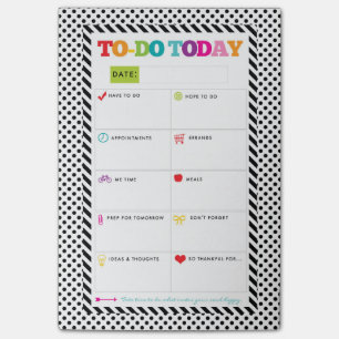 Post-it® Del lío notas diarias del plan hoy - arco iris de