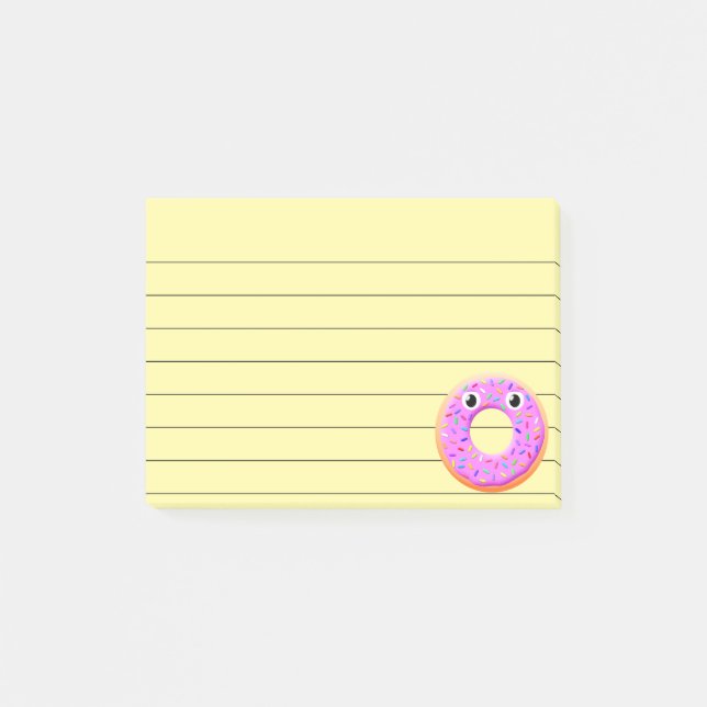 Post-it® Dibujo de donut con ojos y sprinkles en notas adhe (Anverso)