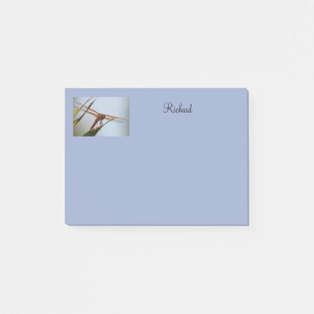 Post-it® Dragonfly Blue Personalizado Post Notas 4x3 (Anverso)