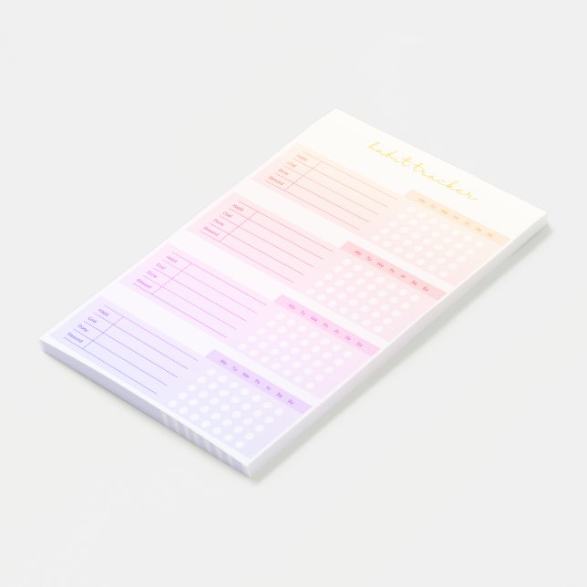 Post-it® Elegant Weekly Habit Tracker Notas Post-it (En perspectiva)