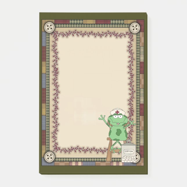 Post-it® Enfermera personalizado Frog Notas posteriores (Anverso)