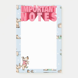 Post-it® Ese Dog Life Importante Notas Patrón Azul