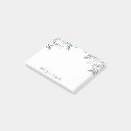 Post-it® Eucalyptus deja agua verde acuarela notas posterio