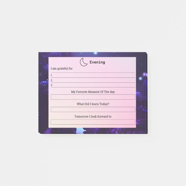 Post-it® Evening Review (Revisión de la noche): notas poste (Anverso)