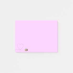 Post-it® Feliz personalizado de abejas positivo notas rosas