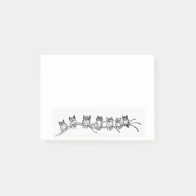 Post-it® Fila de las notas de post-it de los búhos (Anverso)