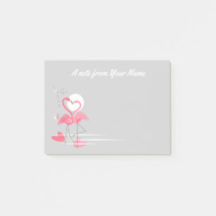 Post-it® Flamingo Love Side Textos notas