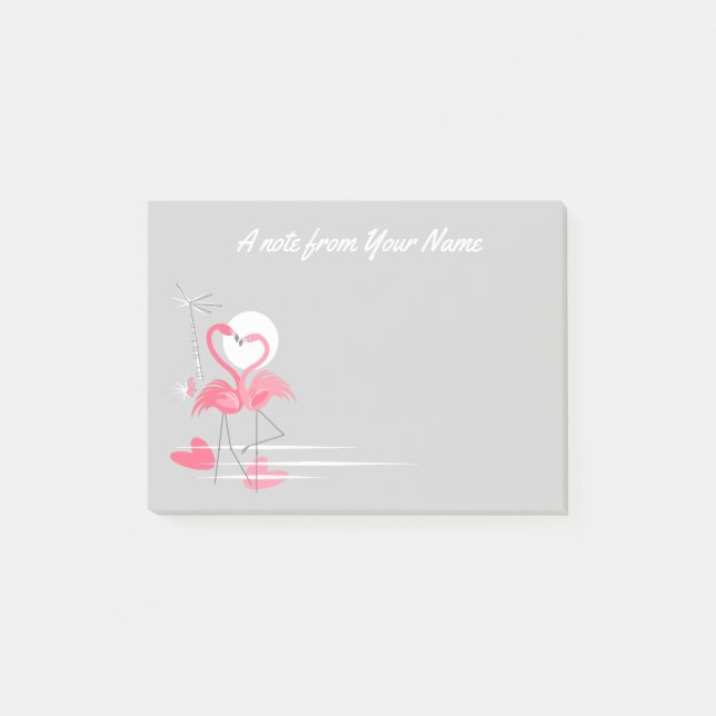 Post-it® Flamingo Love Side Textos notas (Anverso)