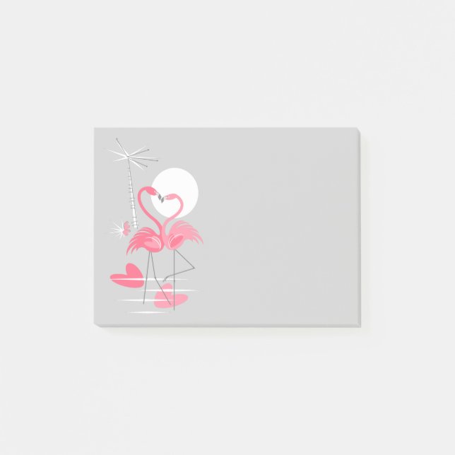 Post-it® Flamingo Love Slim (Amo flamígero) notas posteadas (Anverso)