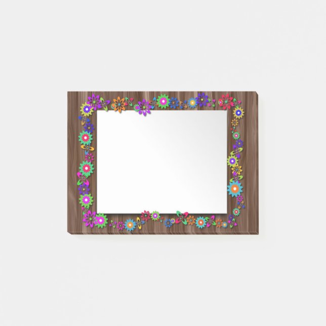 Post-it® Floral Wooden Frame Post Notas (Anverso)