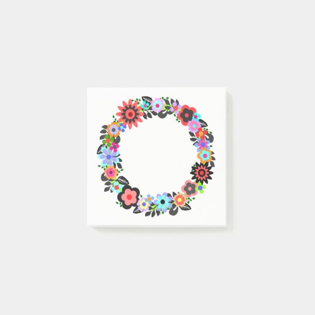 Post-it® "Floral Wreath" Publica nota, Notas pegajosas. (Anverso)