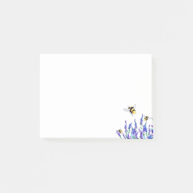 Post-it® Flores y abejas Volando Notas pegajosas (Anverso)