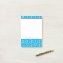 Folk Florals en notas personalizadas azules