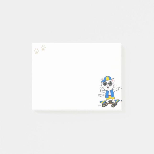 Post-it® Gatito Patinador Adorable Notas (Anverso)