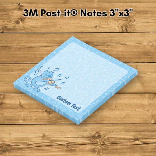Post-it® Gato azul con notas de violín (Subido por el creador)