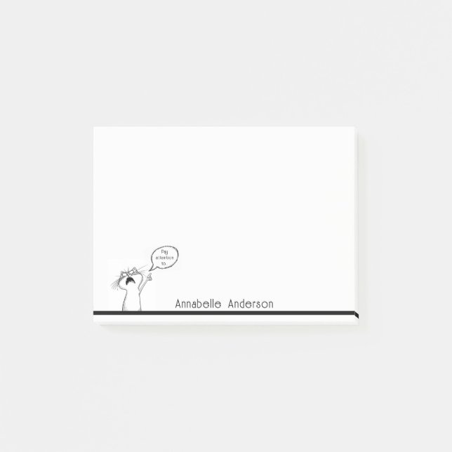 Post-it® Gato de atención Personalizar notas (Anverso)