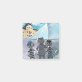 Post-it® Gatos Louvre París - Notas 3" x 3"