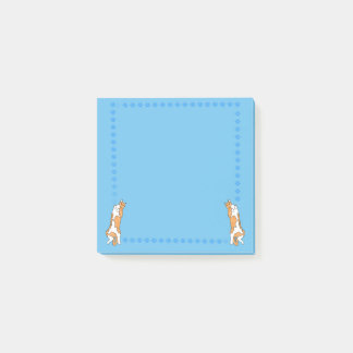Post-it® Gatos naranjas en notas adhesivas de fondo azul