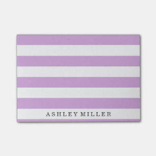 Post-it® Girly Purple Classic Stripes Monograma Notas
