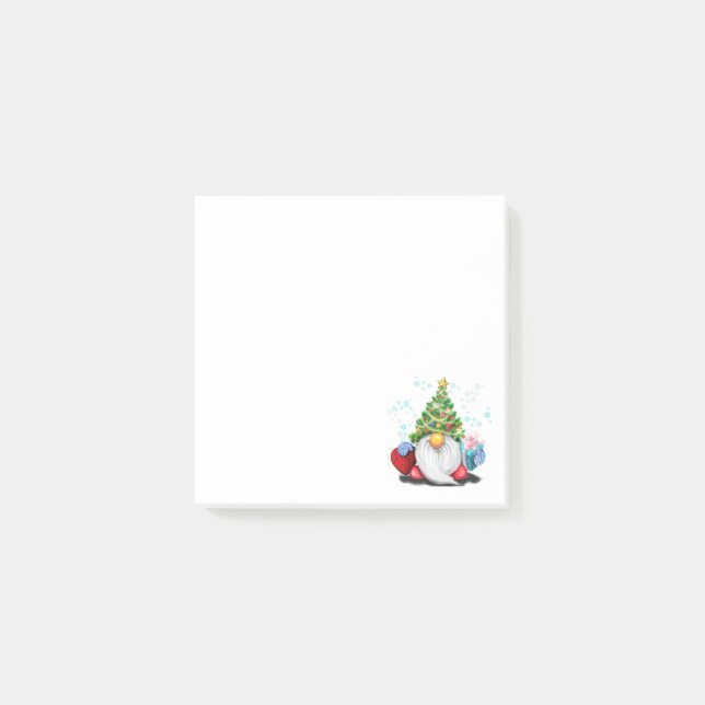 Post-it® Gnome de navidades con notas pegajosas (Anverso)