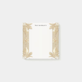 Post-it® Gold Black Ornate Floral Post Notas