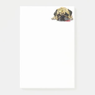 Post-it® Graciosas notas pegajosas con Pug Dog