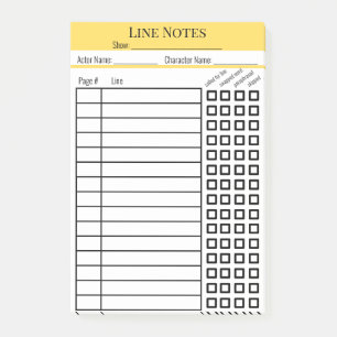 Post-it® Gráfico de notas de línea de actor