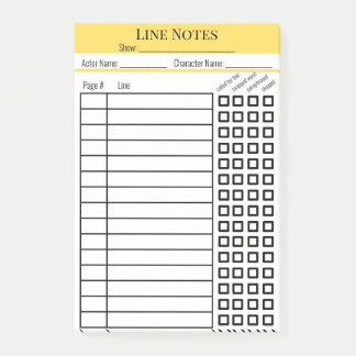 Post-it® Gráfico de notas de línea de actor