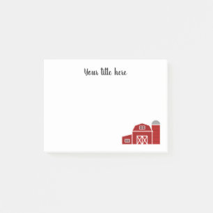 Post-it® Granja de granero rojo y silo personalizados Notas