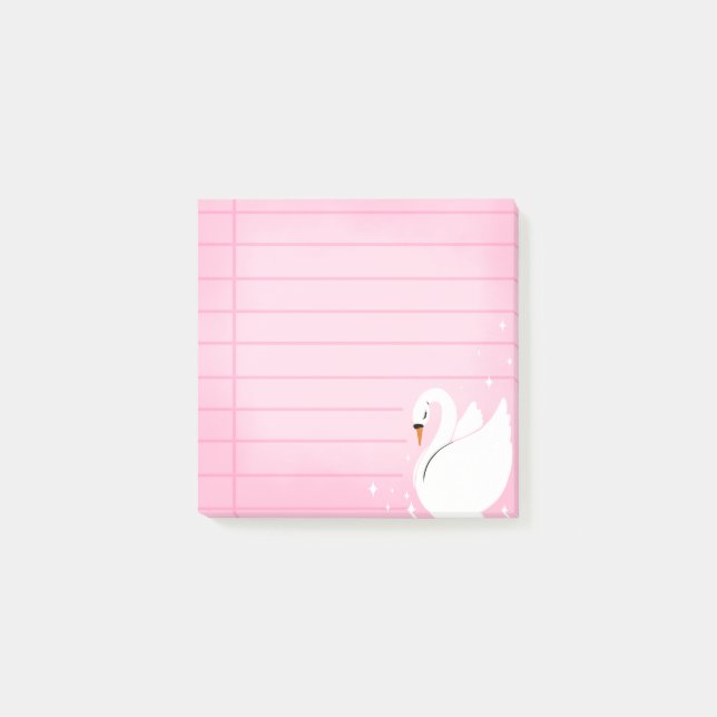 Post-it® Hermosas notas adhesivas de cisne delicado (Anverso)