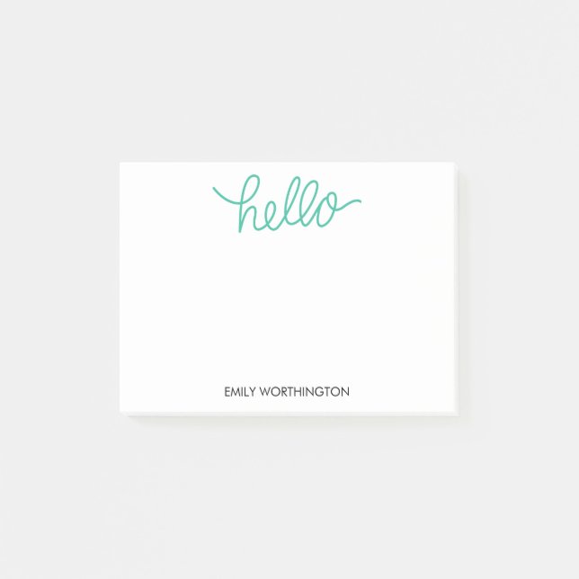 Post-it® Hola notas de encargo del Poste-it® de las letras (Anverso)