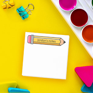 Post-it® Ilustracion de lápiz personalizado Notas de su nom