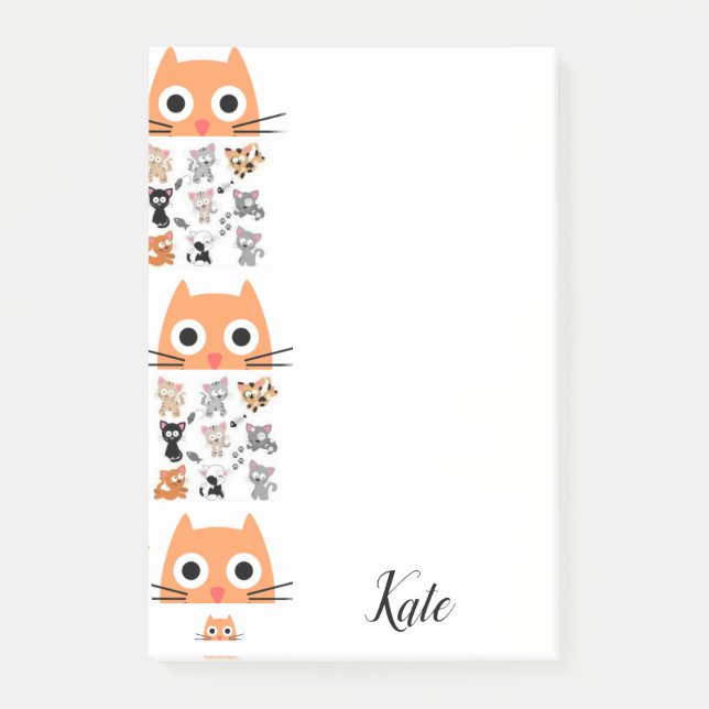 Post-it® Kit de notas adhesivas gatito caprichoso gato (Anverso)