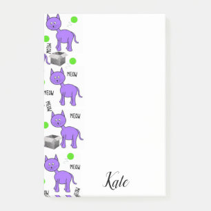 Post-it® Kit de notas adhesivas gatito púrpura gato maúlla