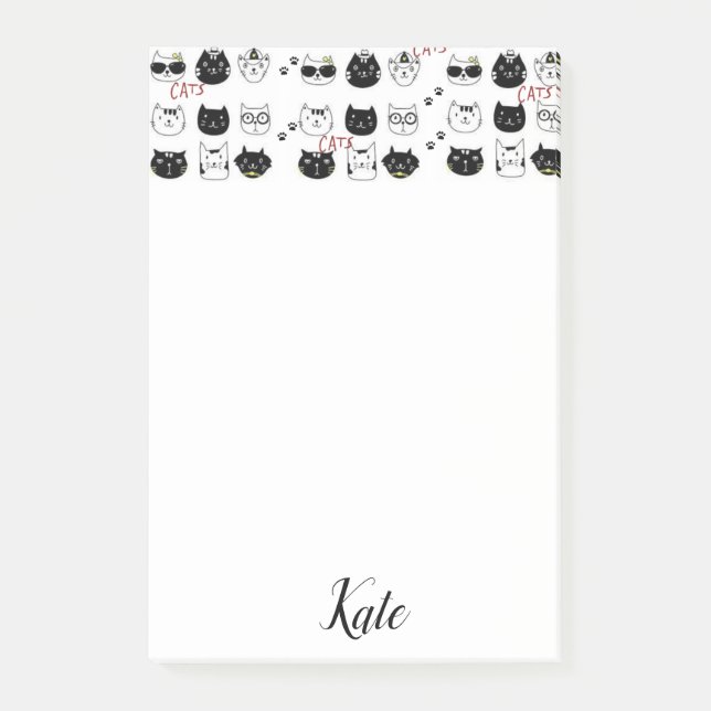 Post-it® Kit de Post-it Notas Gatito Caprichoso Gato (Anverso)