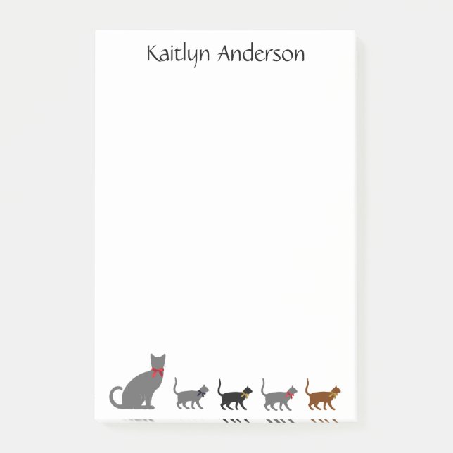 Post-it® Las notas del post-it de los amantes del gato, (Anverso)