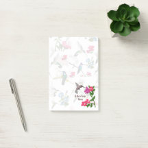 Layered Hummingbird Pink Garden Lrg Notas Post-it