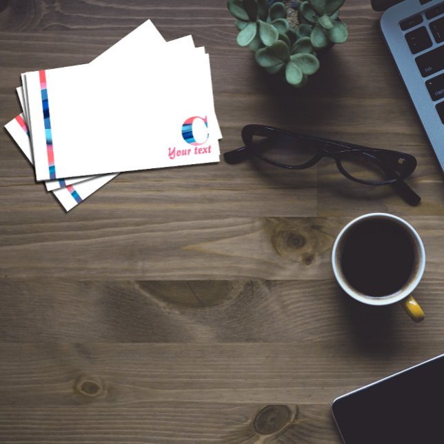 Post-it® Letra azul de coral monograma C notas (Subido por el creador)