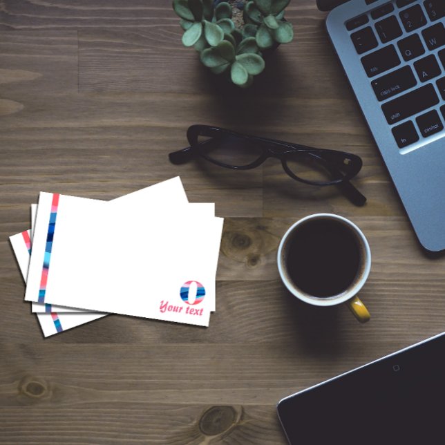 Post-it® Letra azul de coral monograma O notas (Subido por el creador)