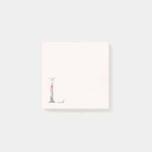 Post-it® Letra floral "L" Notas de monograma