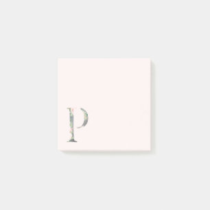 Post-it® Letra floral "P" Monograma Notas