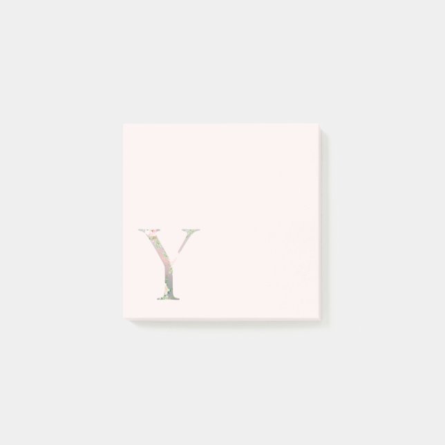 Post-it® Letra floral "Y" Notas monográficas (Anverso)