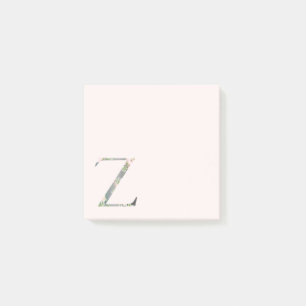 Post-it® Letra floral "Z" Monograma Notas