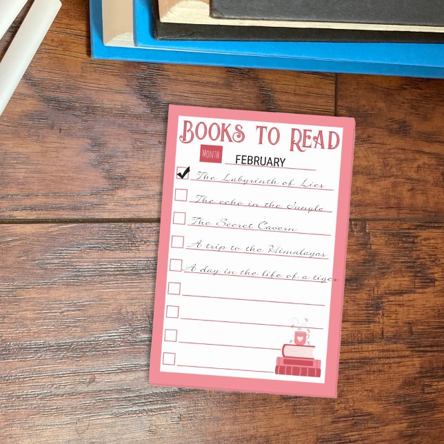 Post-it® Libros Rojos Para Leer Las Notas Post-It De La Lis (Monthly reading list post-it notes .)