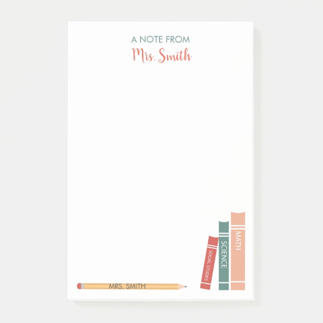 Post-it® Libros y libros de notas de docente personalizados (Anverso)