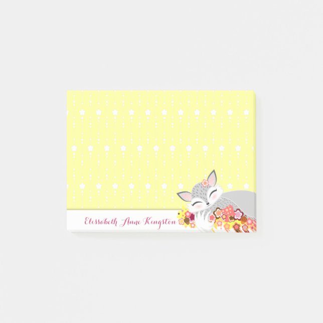 Post-it® Lil Foxie Cub - notas de encargo lindas del (Anverso)