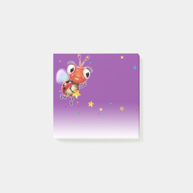 Post-it® Lil Ladybug purple fade cuadrado Bloqueo de notas  (Anverso)