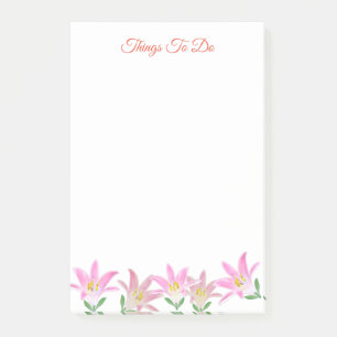 Post-it® Lirio Amarilis Rosa en Notas Adhesivas Blancas par
