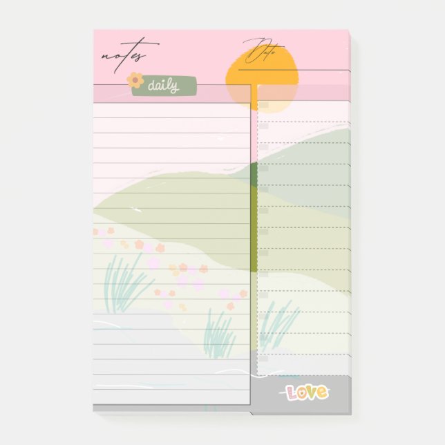 Post-it® Lista de notas de paisaje (Anverso)